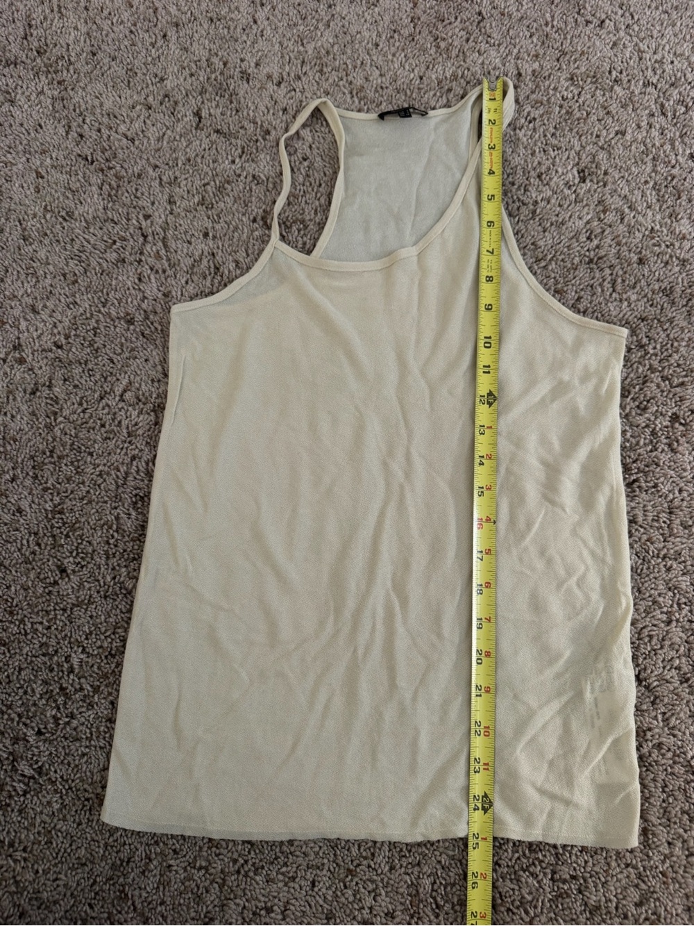Massimo Dutti Cream Racerback Tank Top